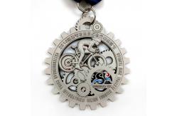 China Custom Hollow Out Personalised Cycling Medals With Matt Nickel Plating supplier