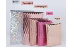 China 6 x 10 Custom Printed Padded Envelopes Bubble Mailing Bags Glitter Metallic Foil supplier