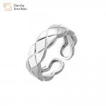 18k Real Gold Plated Wide Band Rings Couple Wavy Texture Adjustable