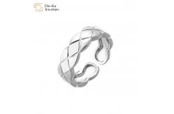 China 18k Real Gold Plated Wide Band Rings Couple Wavy Texture Adjustable supplier
