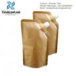 Waterproof Recyclable Refillable Liquid Shampoo Stand Up Packaging Kraft Paper Pouch With Spout for sale
