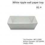 Rectangular White Paper Food Serving Tray Height 47mm for sale