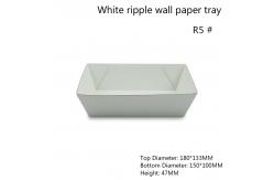 China Rectangular White Paper Food Serving Tray Height 47mm supplier