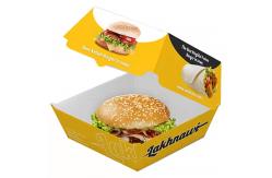 China Disposable Foldable Kraft Burger Box for Fast Food Takeaway Customized Design supplier
