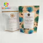 Aluminum Foil Stand Up Coffee Pouches , Plastic k Bags With Tear Notches for sale