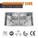Rectangle Undermount Stainless Steel Kitchen Sink 18 Gauge 82x45 for sale