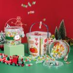 Christmas Candy Cookies Packaging Plastic Jars with Logo Printing Food Grade PP Material for sale