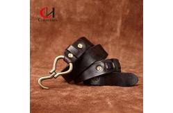 China High Durability Black Genuine Leather Belt With Zinc Alloy Buckle supplier
