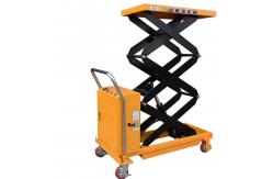 China Hand Push Scissor Trolley Semi Electric Hydraulic Small Scissor Lift Trolley supplier