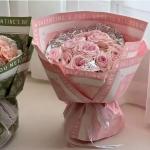 Direct Mixed Pulp 50g Waterproof Flower Wrapping Paper with Rose Printed Bouquet Design