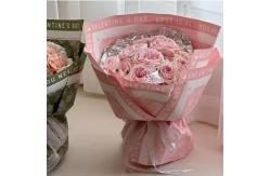 China Direct Mixed Pulp 50g Waterproof Flower Wrapping Paper with Rose Printed Bouquet Design supplier