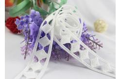 China Chemical Polyester Lace Trim By The Yard With Hollow Out Geometric Rhombus Design supplier