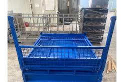 China Warehouse Storage Wire Mesh Pallet Cage With Electrostatic Spraying Galvanized Surface Treatment supplier