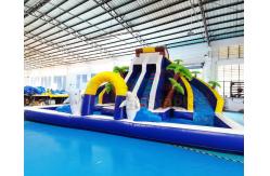China Plato Double Side Inflatable Water Slide Jumper Bounce House supplier