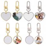 Promotion Gift Heart Keychains Gold Sublimation Metal Charm Heart Keychains for sale