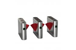 China Pedestrian Entry Exit Flap Barrier Gate RFID Fingerprint Biometric Access Control supplier