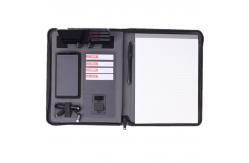 China Nontoxic 26x32x3cm Leather Business Portfolio Folder Multifunctional With Power Bank supplier