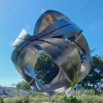 Custom Stainless Steel Sphere Sculpture With Matte Surface For Outdoor Decoration for sale