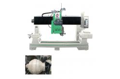 China 500mm Double Blades CNC Stone Cutting Machine For Marble Granite Baluster Column supplier