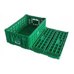 Ventilated Folding Plastic Storage Crate Basket With Handles And Lids for sale