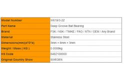 China Stainless Steel Deep Groove Ball Bearing NonStandard  W619/3-2Z supplier