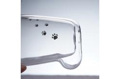 China Creative Milk / Coffee Cat Claw Cup , Hand Blown Double Insulated Glass Mugs supplier