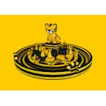 Outdoor Game Inflatable Amusement Park  For Children , PVC Tarpaulin Yellow Cat Zoo Theme for sale