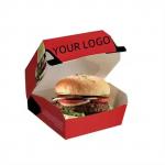 Eco-Friendly Biodegradable Burger Box Custom Fast Food Takeaway Container with UV Coating for sale