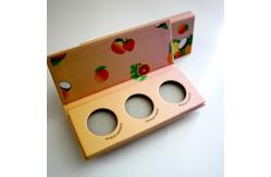 China Matte Lamination Empty Blush Palette DIAM 30MM 3 Pans Position supplier