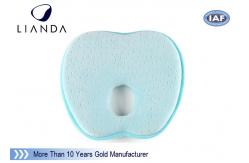 China Blue Anti Rollove Baby Memory Foam Pillow Extra Soft Baby Plush Fabric supplier