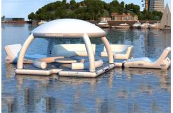 China Drop Stitch Grey Leisure 6m Inflatable Floating Island supplier
