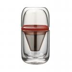 Portable Travel Glass Coffee Cup Small Size All In One Coffee Maker Tea Sets for sale