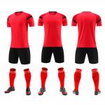 Customization Plain Red Soccer Jersey Plain Full Set Soccer Uniforms for sale