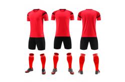 China Customization Plain Red Soccer Jersey Plain Full Set Soccer Uniforms supplier