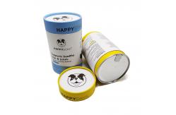 China Custom Airtight Cat Dog Treats Paper Cans Packaging CMYK Printing supplier