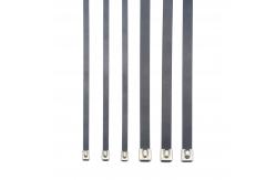 China Ball Lock Stainless Steel Epoxy Coated Cable Tie for Extreme Temperature Environments supplier