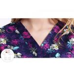 V Neck Printing Scrubs Medical Uniforms , Fancy Pattern Cool Medical T Shirts