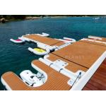 4x2x0.2m Teak Sunbathing Inflatable Floating Island Dock for sale