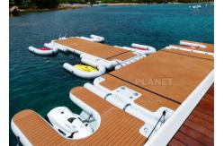 China 4x2x0.2m Teak Sunbathing Inflatable Floating Island Dock supplier