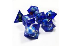China Blue Crystal Skull Resin Boarding Dice Set Dragon and Dungeon supplier