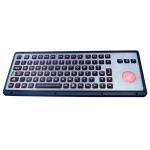 Industrial Metal Keyboard  with Backlit Trackball Robust IP65 Panel Mount for sale
