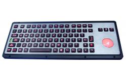 China Industrial Metal Keyboard  with Backlit Trackball Robust IP65 Panel Mount supplier