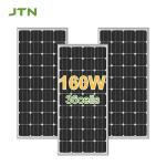 160W All Black Mono Solar Panel Bifacial Cells Customized for sale