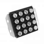 Replaceable Telephone Spare Parts Anti Vandal 16 Key Keypad With Zinc Alloy Buttons