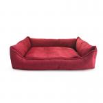 Orthopedic Support Nest shape Washable Dog Bed red Cozy Plush for sale
