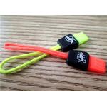 Fluorescent Color Rubber Zipper Puller With Embossment Logo For Garment , Bags , Luggages for sale