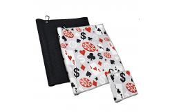 China Square Shape Microfiber Embroidered Golf Towels With Clip supplier
