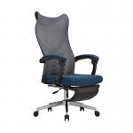 Black And Blue Fabric Mesh Comfortable Executive Office Chair With Armrest for sale