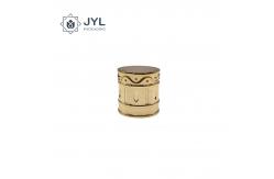 China Gold Perfume Bottle Topper Covers Lids Zamac Material Cylindrical With Text supplier