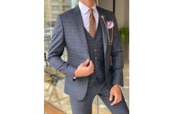 China 45% Wool Blue Tuxedo Suit supplier